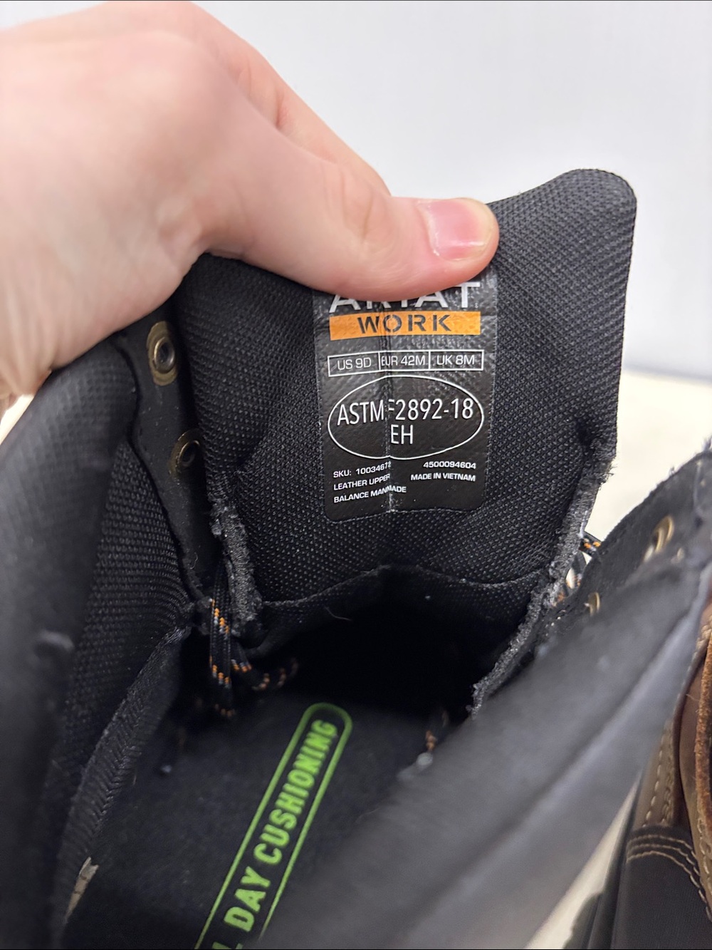 Ariat Brown and Black Men's Work Boots - Picture 6 of 8